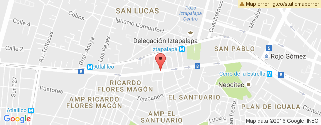 Mapa de ubicación de VIPS, IZTAPALAPA