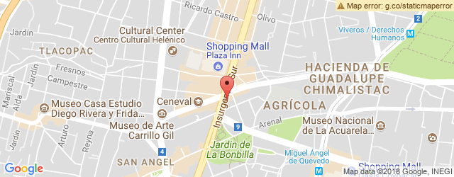 Mapa de ubicación de HOOTERS, SAN ÁNGEL