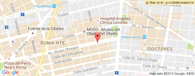 Mapa de ubicación de LOS BISQUETS OBREGÓN, LA CASA DEL BISQUET