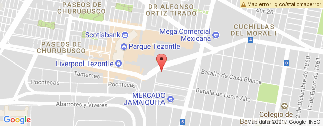 Mapa de ubicación de LOS BISQUETS OBREGÓN, PLAZA ORIENTE