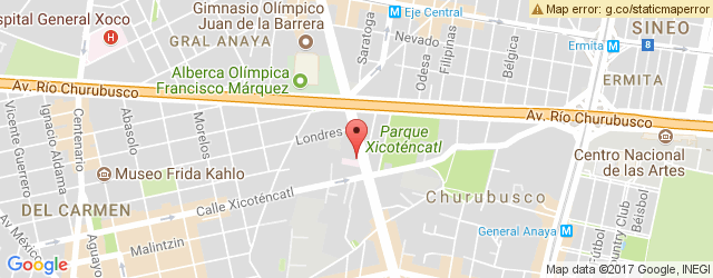 Mapa de ubicación de LOS BISQUETS OBREGÓN, COYOACÁN