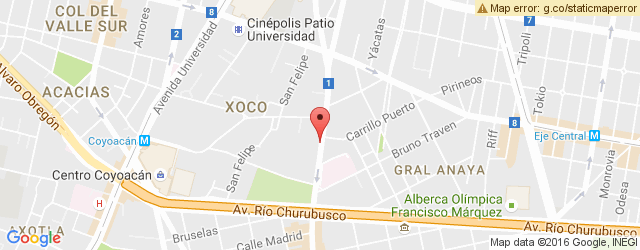 Mapa de ubicación de FINCA SANTA VERACRUZ, CINETECA NACIONAL