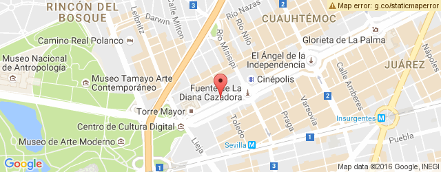 Mapa de ubicación de LOS CANARIOS, HOTEL MARQUIS REFORMA