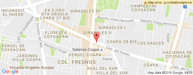 Mapa de ubicación de RESTAURANTE LIVERPOOL, GALERÍAS COAPA