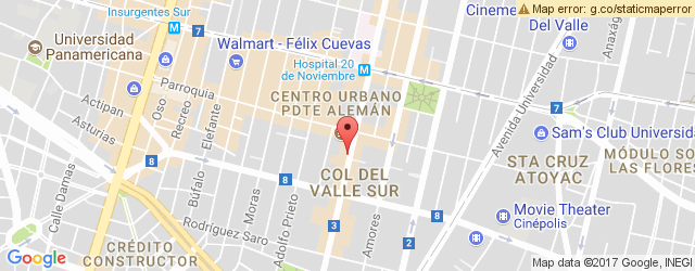 Mapa de ubicación de MARISCOS CHAYITO, DEL VALLE