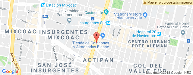Mapa de ubicación de LOS ARCOS, INSURGENTES SUR
