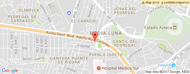 Mapa de ubicación de PAPA JOHN'S, ESTADIO AZTECA