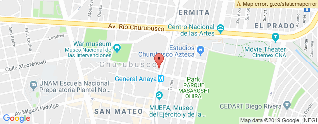 Mapa de ubicación de JARDIS, CHURUBUSCO