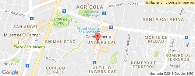 Mapa de ubicación de TORTAS DON POLO LOS SOBRINOS, UNIVERSIDAD