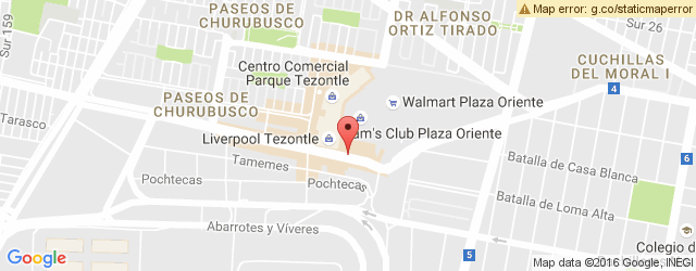 Mapa de ubicación de CREPES & WAFFLES, PARQUE TEZONTLE