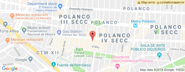 Mapa de ubicación de DULCINEA COCINA URBANA, POLANCO