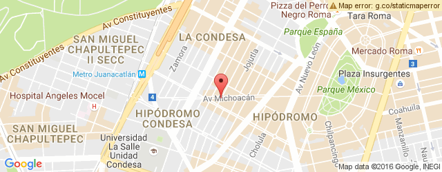 Mapa de ubicación de CAFÉ TOSCANO, CONDESA
