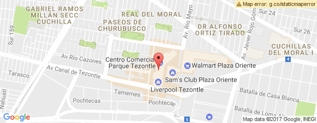 Mapa de ubicación de CHILI'S, CENTRO COMERCIAL PARQUE TEZONTLE