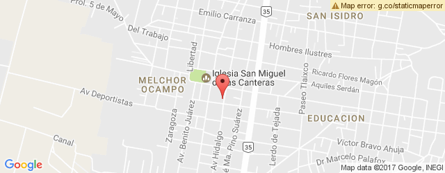 Mapa de ubicación de DANIELS COFFEE & SODA, MELCHOR OCAMPO