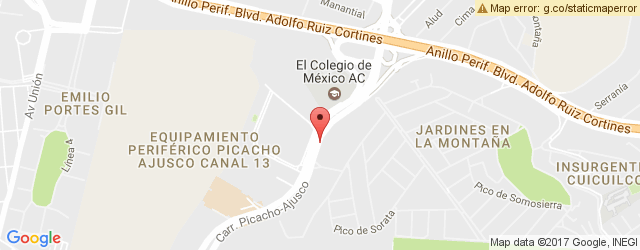 Mapa de ubicación de EL LOBO TAQUERÍA, JARDINES DE LA MONTAÑA