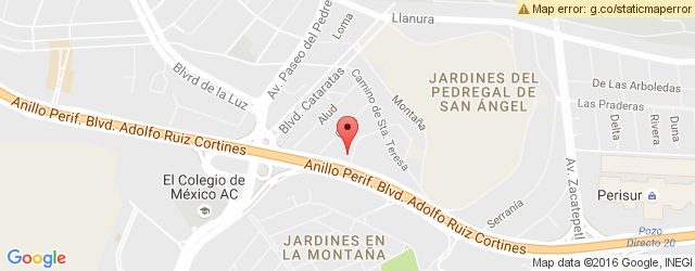 Mapa de ubicación de IHOP, PEDREGAL