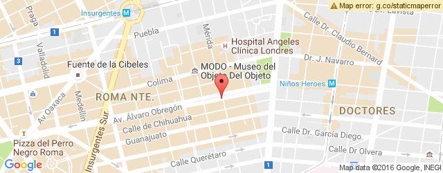 Mapa de ubicación de GALIA CHEF, BISTROT ALVARO OBREGÓN