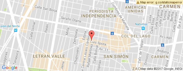 Mapa de ubicación de EL SONORENSE GRILL & BAR
