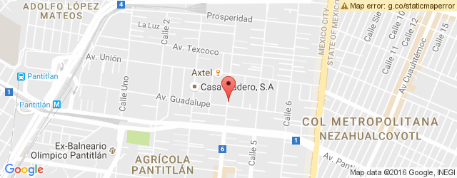 Mapa de ubicación de PICCOLO PIZZAS, PANTITLÁN