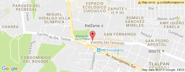 Mapa de ubicación de BENEDETTI´S PIZZA, PLAZA CUICUILCO