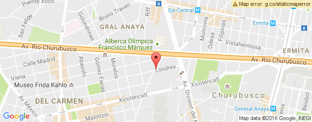 Mapa de ubicación de DRUPA CAFÉ, COYOACÁN