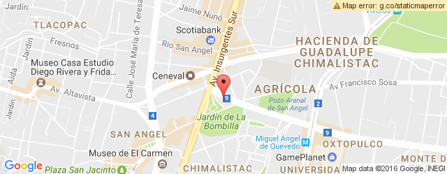 Mapa de ubicación de PIZZA HUT, MIGUEL ÁNGEL DE QUEVEDO