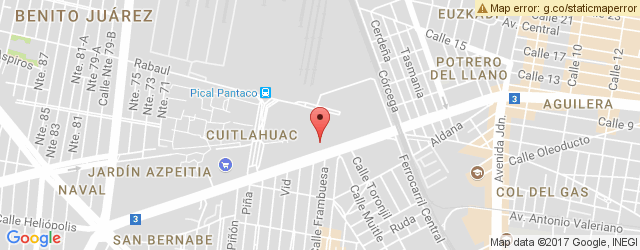 Mapa de ubicación de PIZZA HUT, CUITLÁHUAC