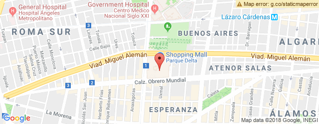 Mapa de ubicación de MEXICANO AL 100, PARQUE DELTA