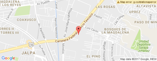 Mapa de ubicación de SANBORNS, LOS REYES LA PAZ