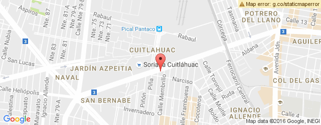 Mapa de ubicación de KFC, CUITLÁHUAC