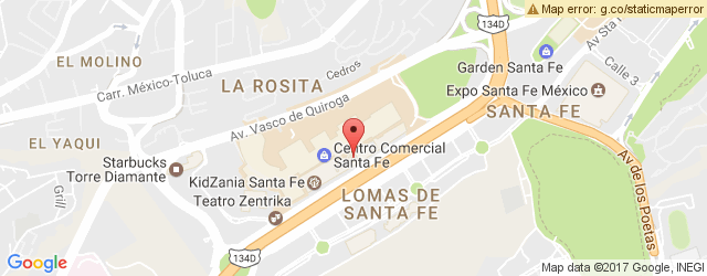 Mapa de ubicación de CHILI'S, CENTRO COMERCIAL SANTA FE