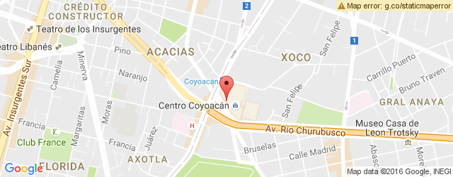 Mapa de ubicación de TACO INN, CENTRO COYOACÁN