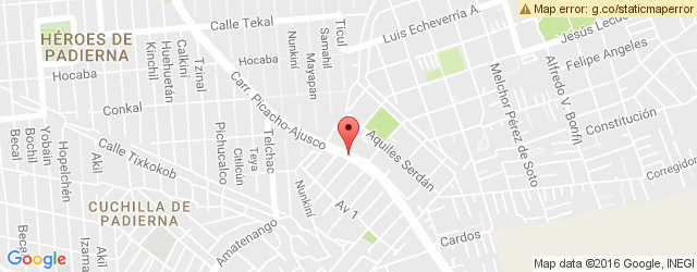Mapa de ubicación de PANMEX, AJUSCO