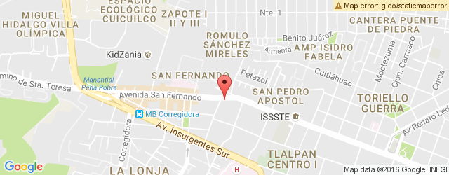 Mapa de ubicación de PANMEX, SAN FERNANDO